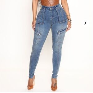 Fashion Nova Skinny Cargo Jeans